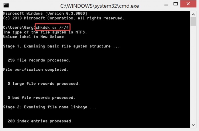 Chkdsk-to-repair raw