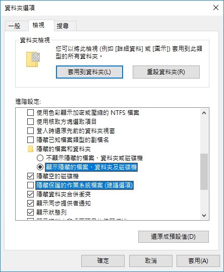 在Windows 10中查看隱藏的系統檔案2