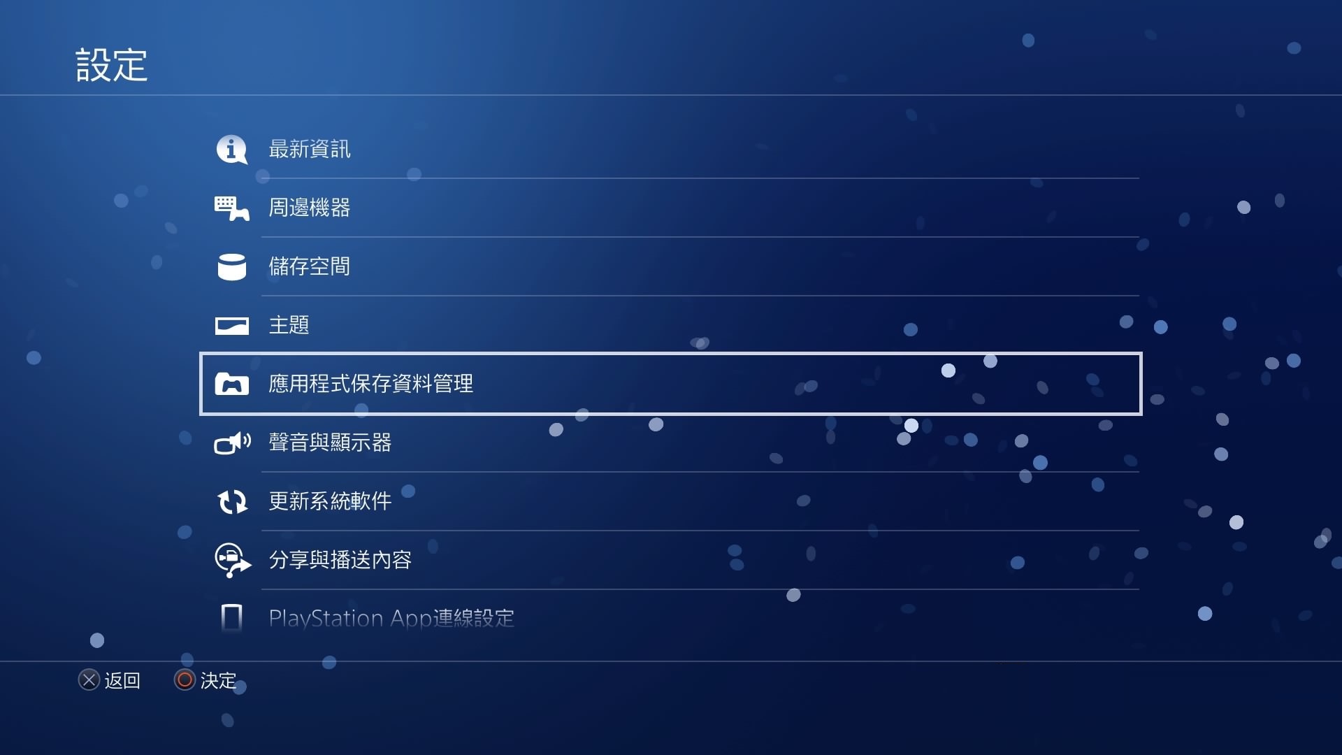 PS4-應用程式保存資料管理