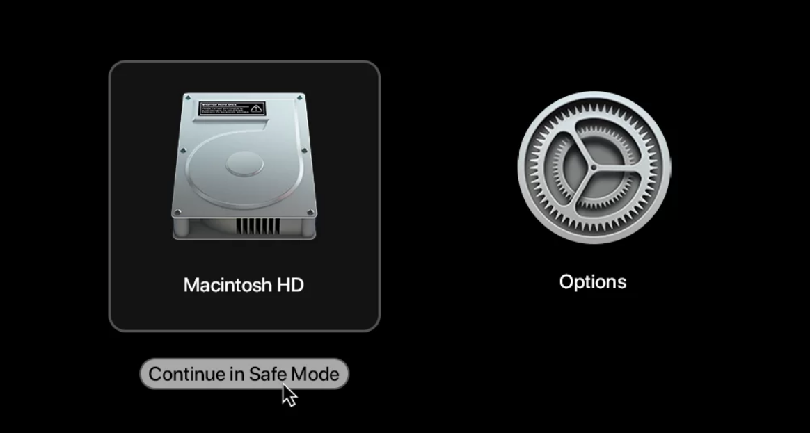 mac啟動到安全模式來診斷磁碟問題