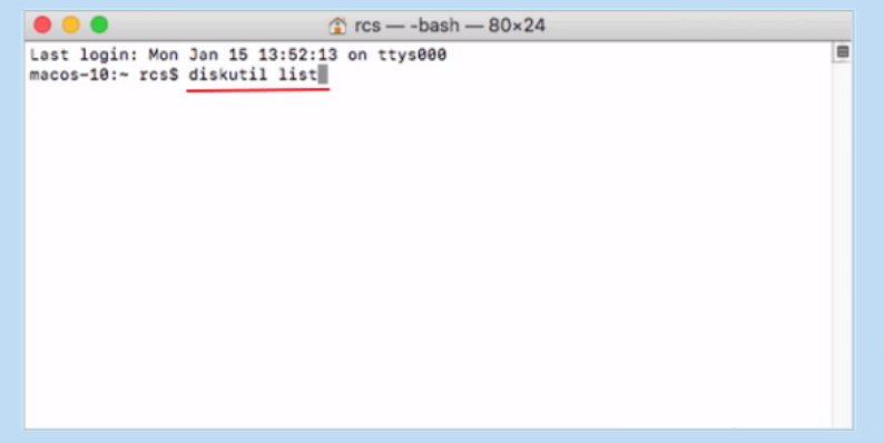 diskutil list
