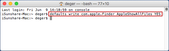 mac-命令顯示隱藏的檔案或資料夾