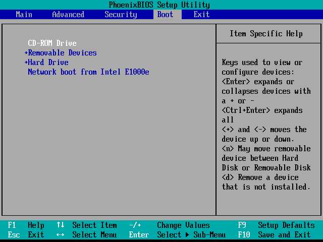 BIOS ブート CD-ROM ドライブ