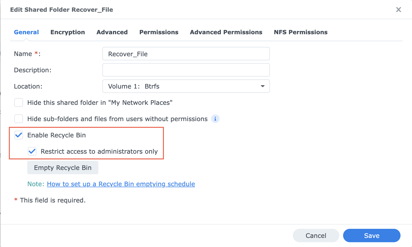 從資源回收筒恢复 Synology NAS 上已删除的檔案1