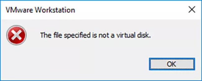 指定的檔案不是虛擬磁碟